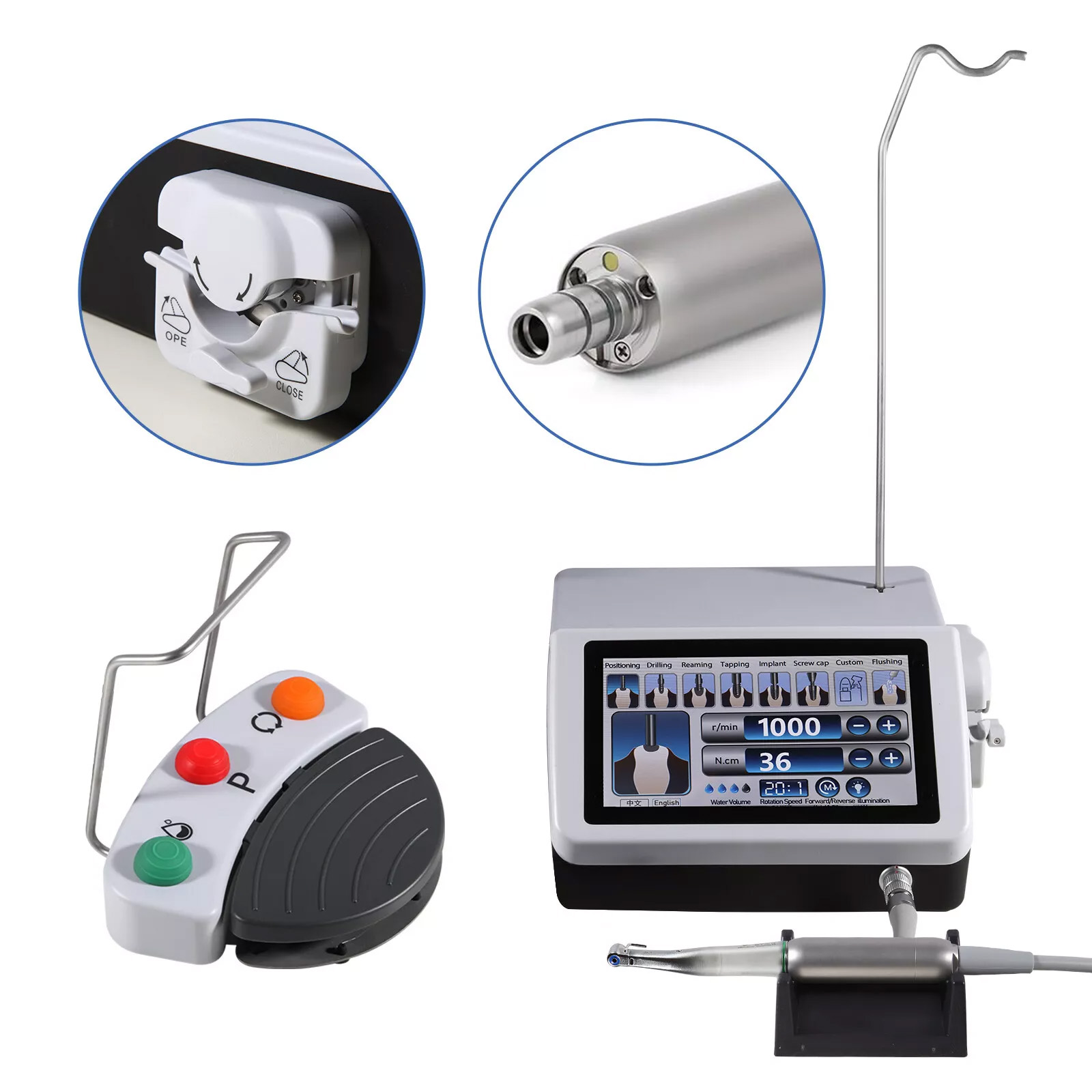 WJ YWJ-DP180 Dental LED Implant Motor Surgical System +20:1 20:1 Surgical Handpiece